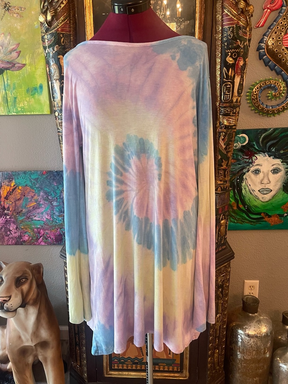 Missguided Pastel Tie-Dye Long Sleeve Top - Pink, Blue, Yellow, Purple .
